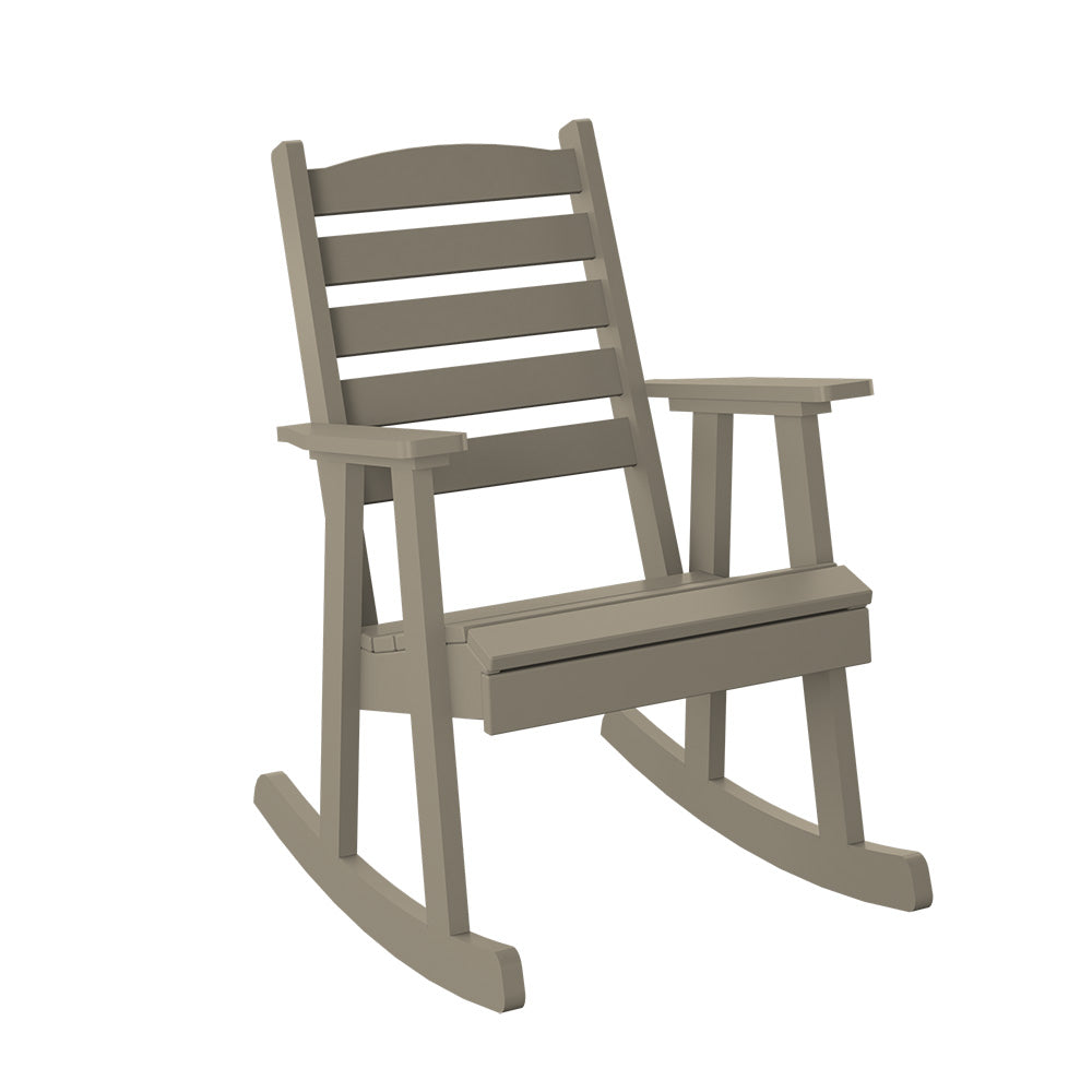 Polybird - Slat Back Rocking Chair Weatherwood - P77-WW view 1