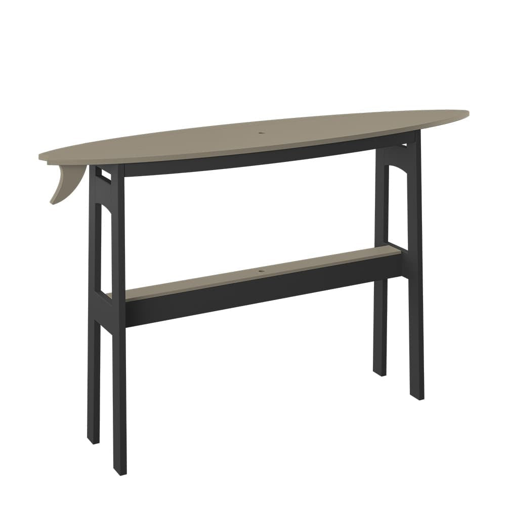 Polybird - Surfboard 72" Table Bar Height Weatherwood And Black - P88-B-WW-BK view 1