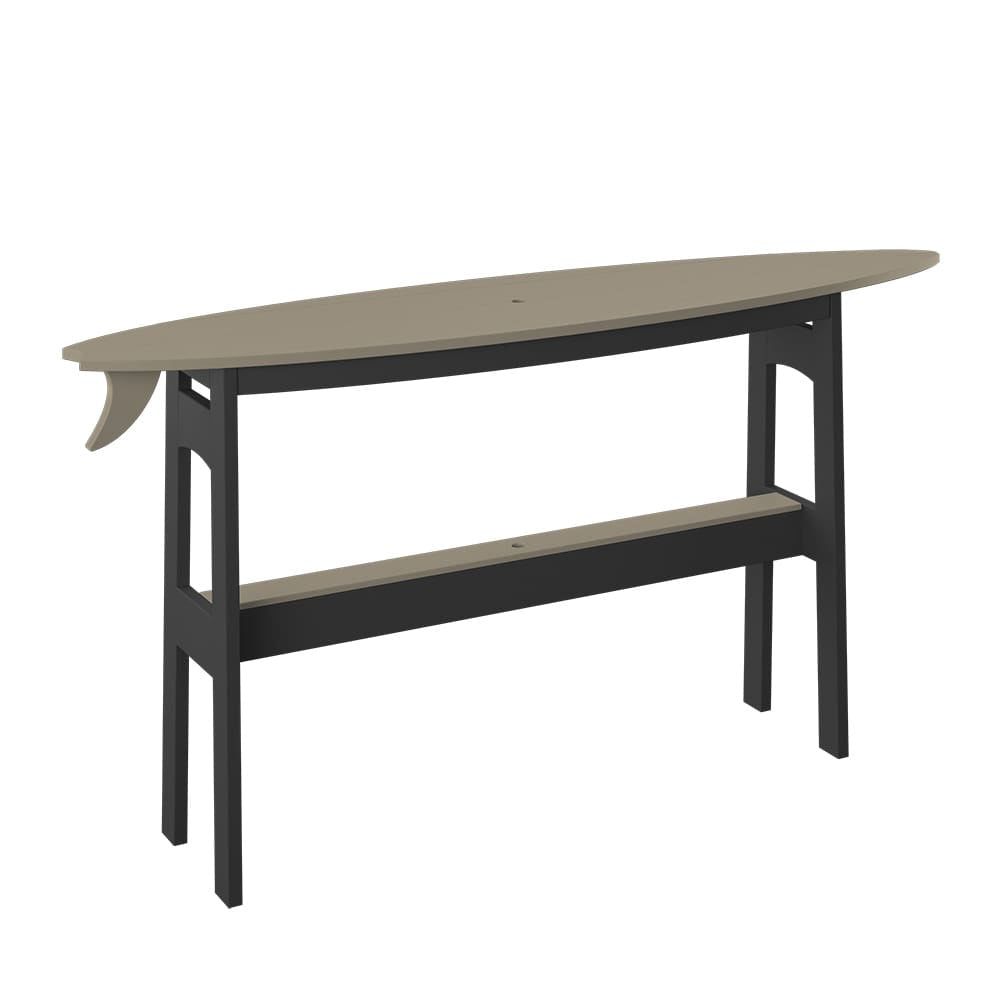 Polybird - Surfboard 72" Table Counter Height Weatherwood And Black - P88-C-WW-BK view 1
