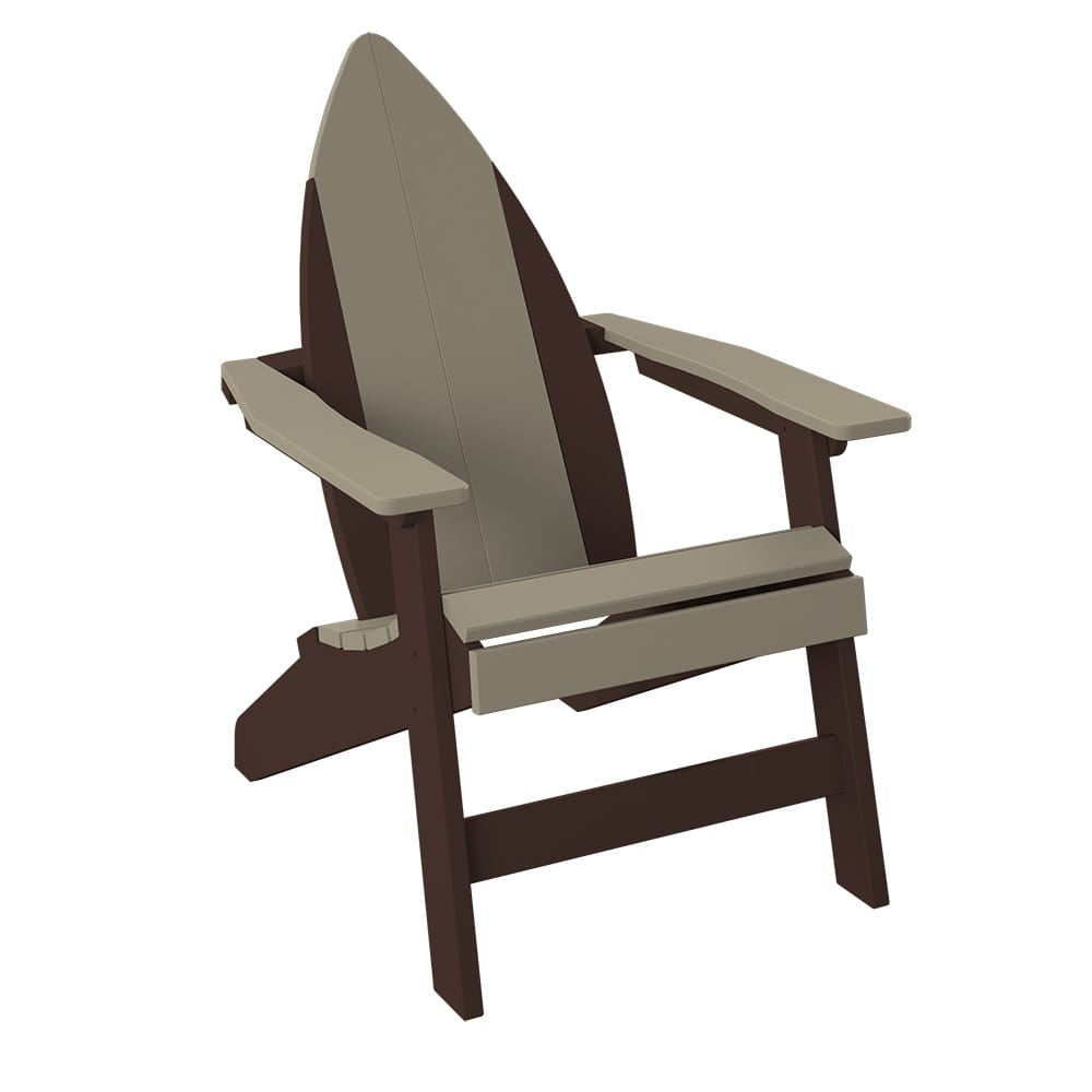 Polybird - Surfboard Adirondack-Nose Chair Weatherwood And Tudor Brown - P81-WW-TB view 1