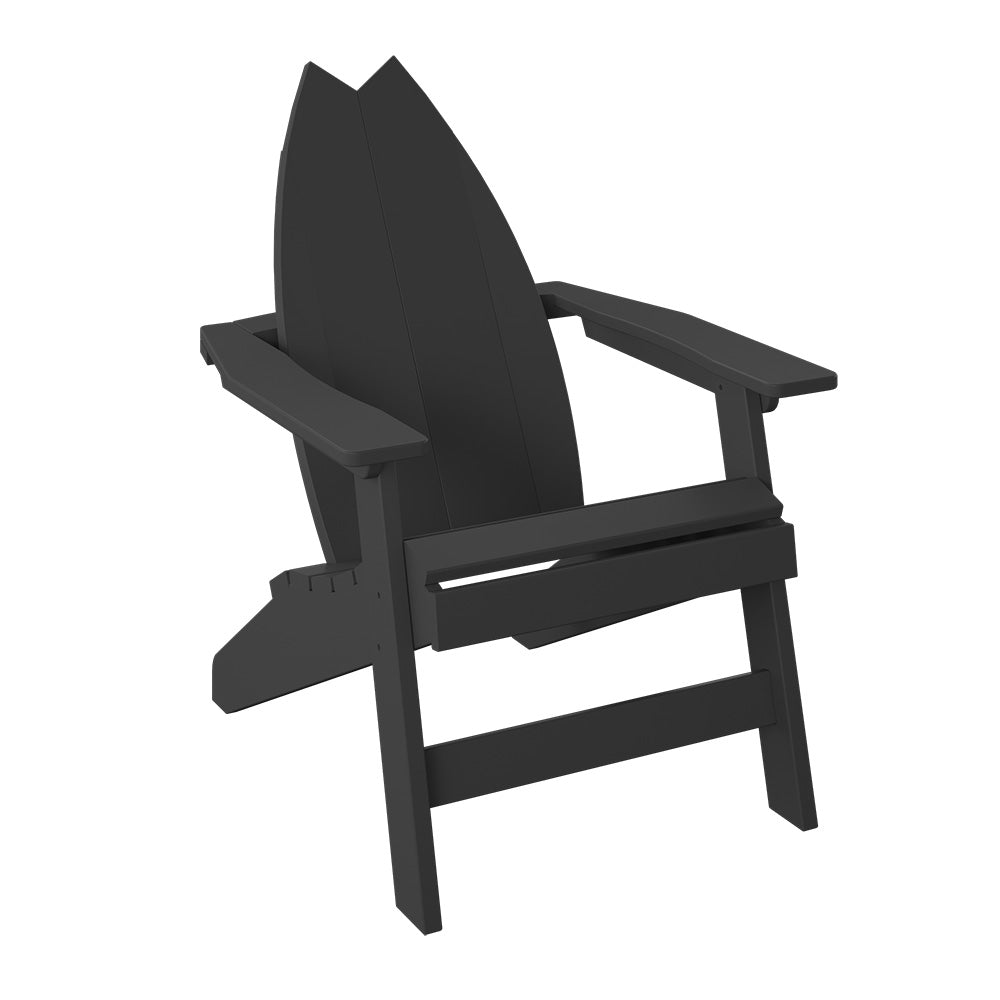 Polybird - Surfboard Adirondack-Tail Chair Black - P80-BK view 1