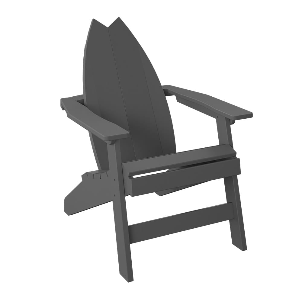 Polybird - Surfboard Adirondack-Tail Chair Charcoal - P80-CH view 1