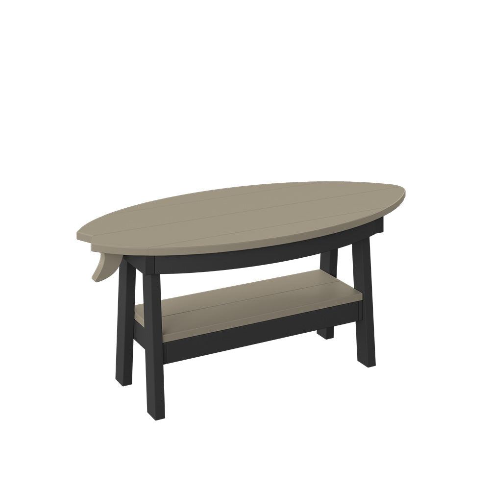 Polybird - Surfboard Coffee Table Weatherwood And Black - P86-WW-BK view 1