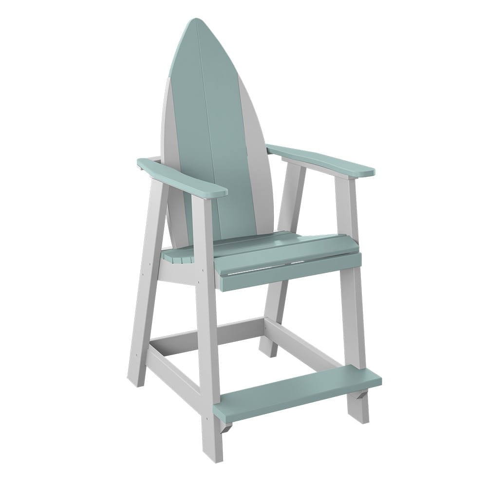 Polybird - Surfboard Nose Balcony Chair Sage And White - P83-SG-WT view 1
