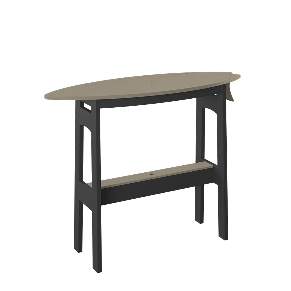 Polybird - Surfboard Table 48" Counter Height Weatherwood And Black - P87-C-WW-BK view 1