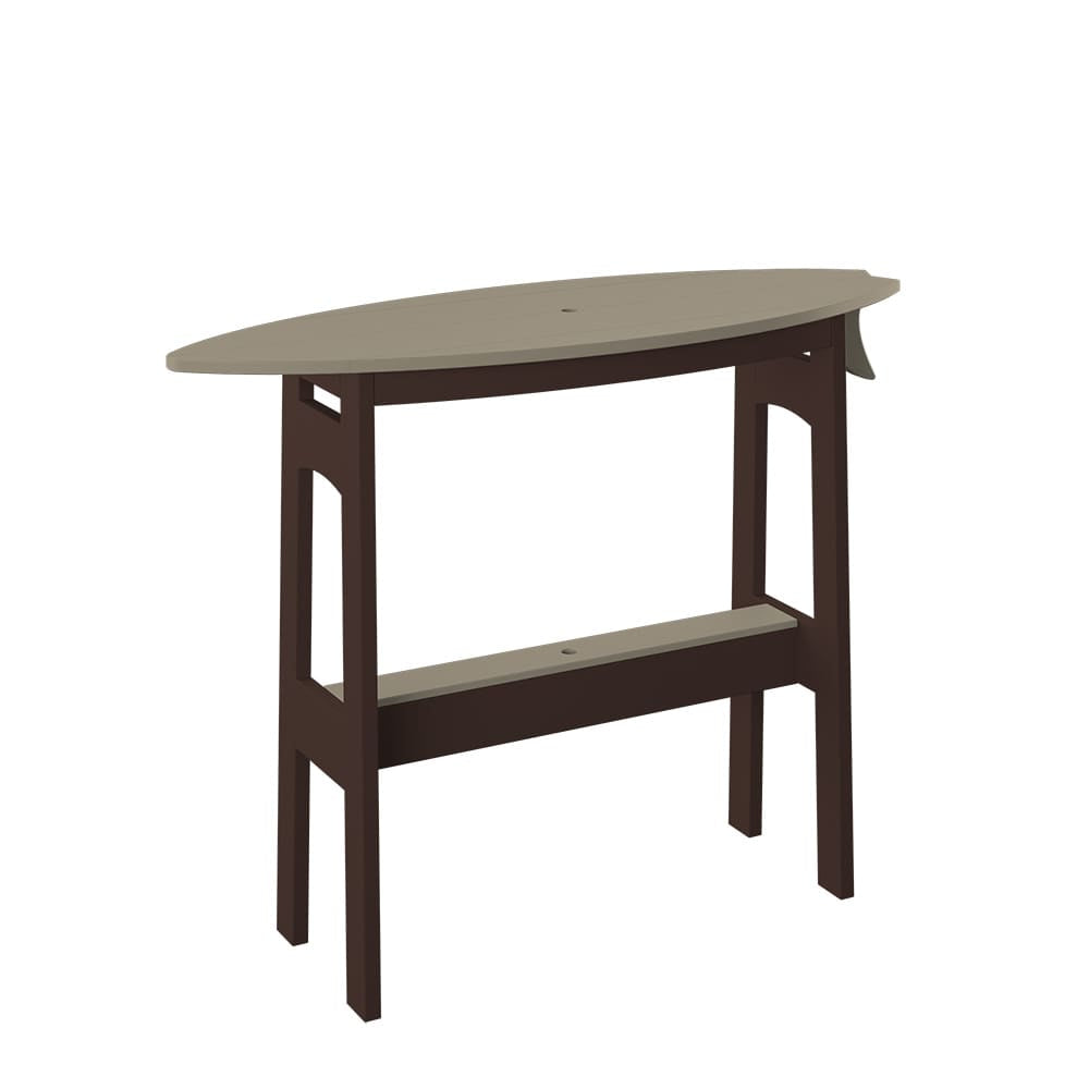 Polybird - Surfboard Table 48" Counter Height Weatherwood And Tudor Brown - P87-C-WW-TB view 1