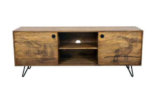 Porter Designs - Alpine Solid Wood TV Stand, Natural - 06-215-10-5547 veiw 2
