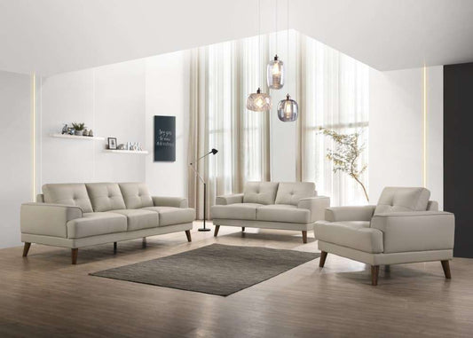 Porter Designs - Anzio Top Quality Leather Loveseat, Cream - 02-204C-02-7120 veiw 2