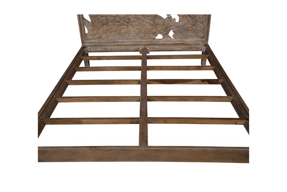 Porter Designs - Dahlia Hand Carved Motif Queen Bed, Brown - 04-196-03B-8436-KIT veiw 8