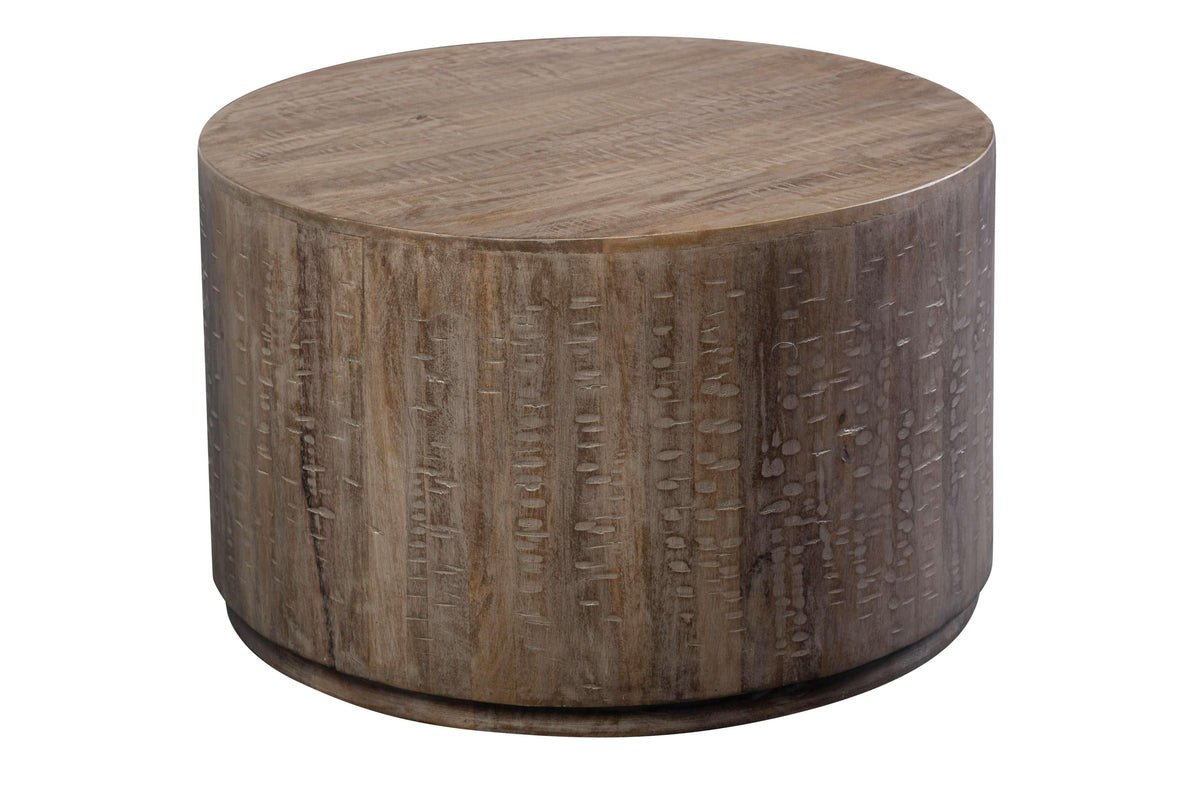 Porter Designs - Drum Gray Wash Mango Wood Coffee Table, Gray - 05-108-03-7001 view 4