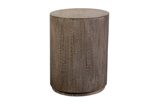 Porter Designs - Drum Gray Wash Mango Wood End Table, Gray - 05-108-07-7002 veiw 2