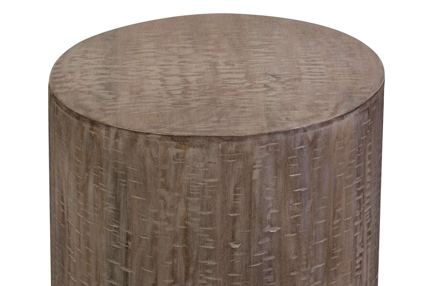 Porter Designs - Drum Gray Wash Mango Wood End Table, Gray - 05-108-07-7002 veiw 4