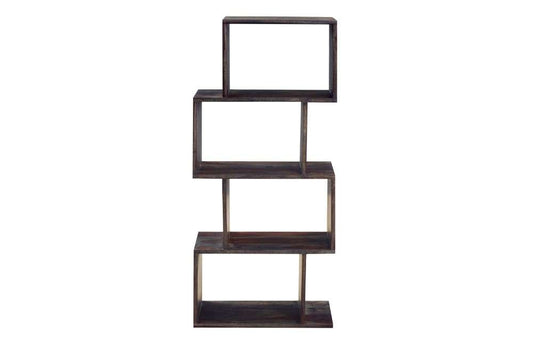 Porter Designs - Fall River Solid Sheesham Wood Bookcase, Gray - 10-117-01-4879 veiw 2