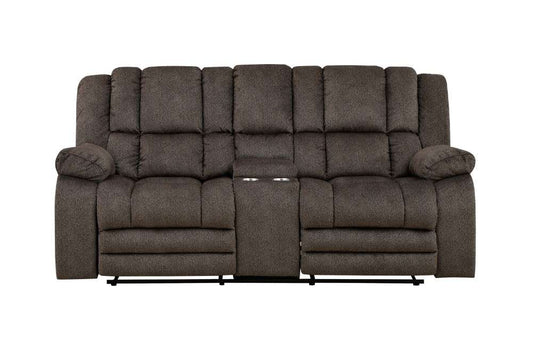 Porter Designs - Knox Microfiber Reclining Console Loveseat, Gray - 03-201C-02-5213 veiw 2