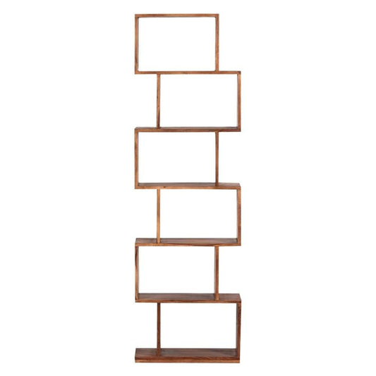 Porter Designs - Urban Solid Sheesham Wood 6 Shelf Bookcase, Natural - 10-117-01-8043 veiw 2