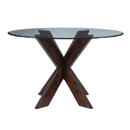 Powell Company - Adler X Base Dining Table With Glass Espresso - D1346D20DTE veiw 2