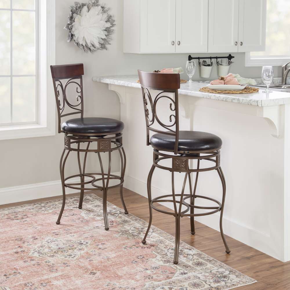 Powell Company - Bria Big And Tall Back To Back Scroll Barstool - 938-851 veiw 6