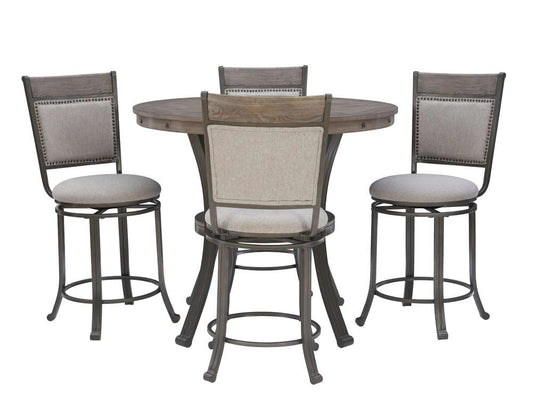 Powell Company - Franklin 5 Piece Gathering Counter Height Group Pewter - D1283B19CGP veiw 2