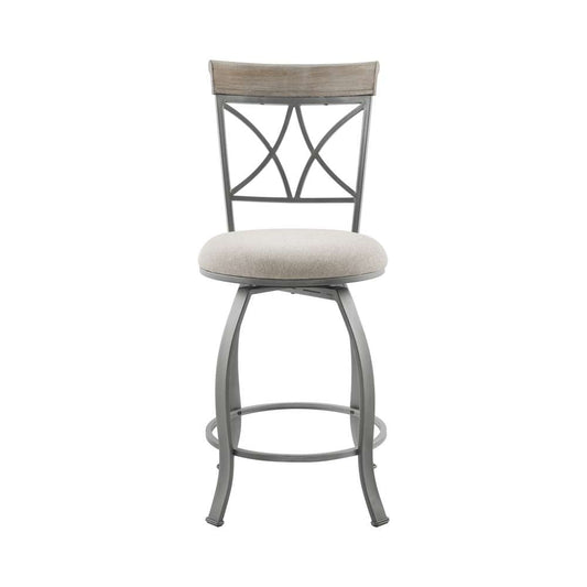 Powell Company - Hamilton Swivel Counter Stool, Pewter/Light Gray Cushion - D1481D21CSP veiw 2