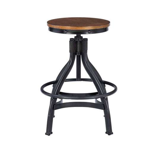 Powell Company - Hawkford Adjustable Height Backless Stool, Gunmetal - D1498LD23STL veiw 2