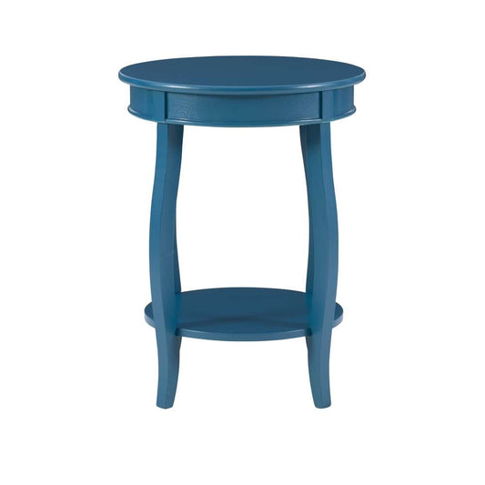 Powell Company - Teal Round Table With Shelf - 287-350 veiw 2