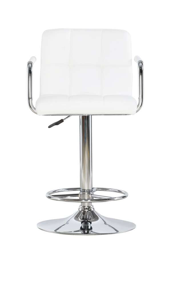 Powell Company - White And Chrome Quilted Barstool - 274-915 veiw 6