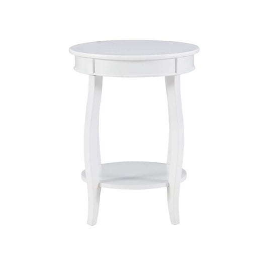 Powell Company - White Round Table With Shelf - 929-351 veiw 2