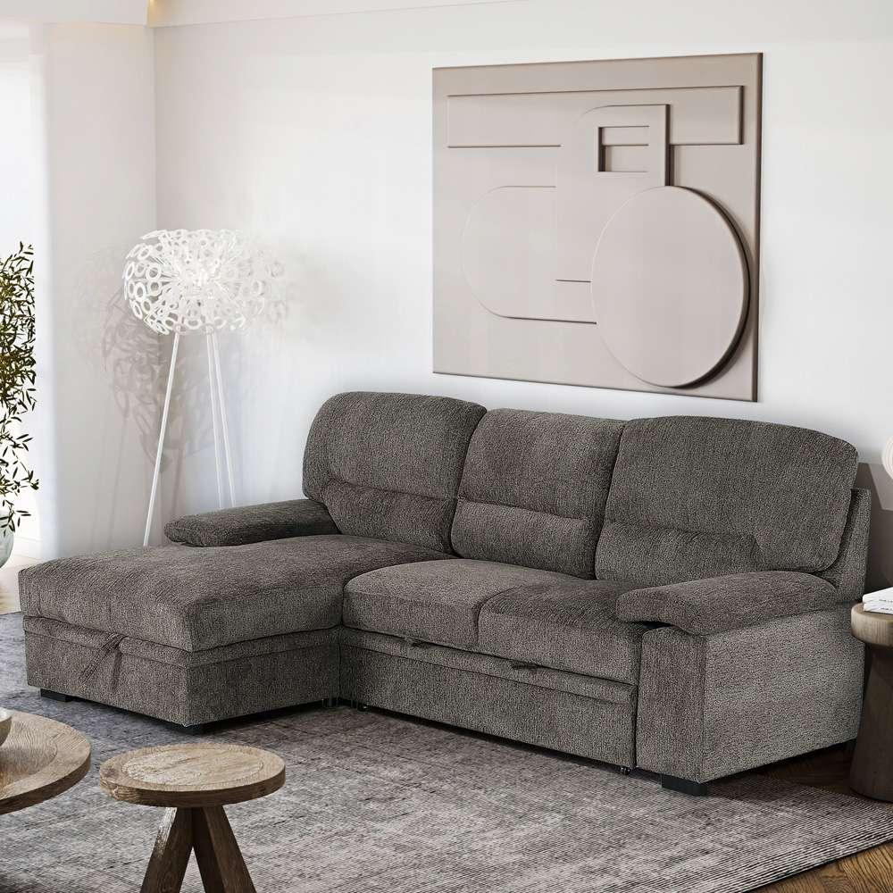 Primo International - Jordan 93 in. Brown Right Facing L Shaped Sleeper Sectional with Storage - 58564 veiw 6