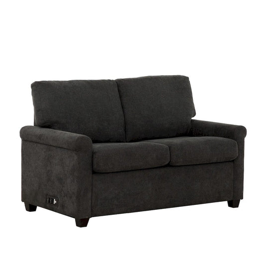 Primo International - Kensington Dark Grey 54 in. Convertible Twin Sleeper Sofa with USB Ports - 60522 view 2