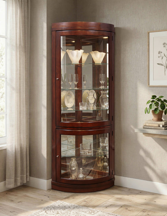 Pulaski Chocolate Cherry Corner Curio 20852 View 2