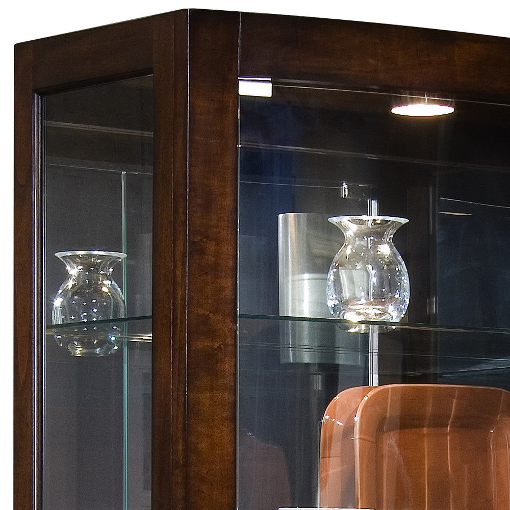 Pulaski - Curios Mahogany Brown Curved Front 5 Shelf Curio Cabinet - 21221 view 4