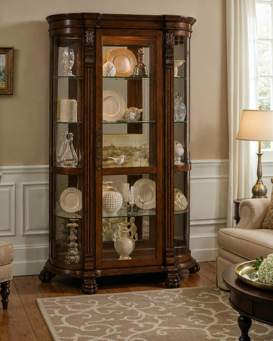 Pulaski Foxcroft Curved End Curio 102003 View 2