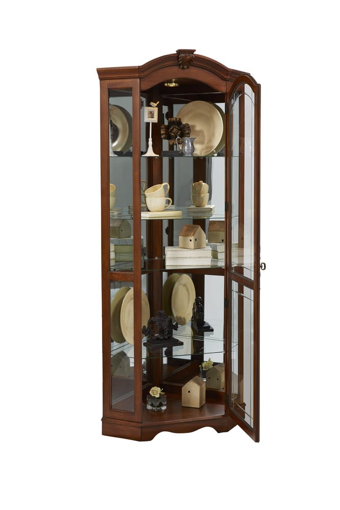 Pulaski Medallion Cherry Corner Curio 20671 View 11