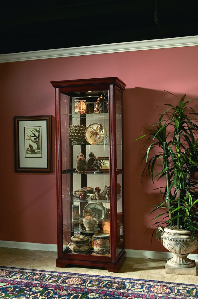 Pulaski Victorian Cherry Two Way Sliding Door Curio 20717 View 3