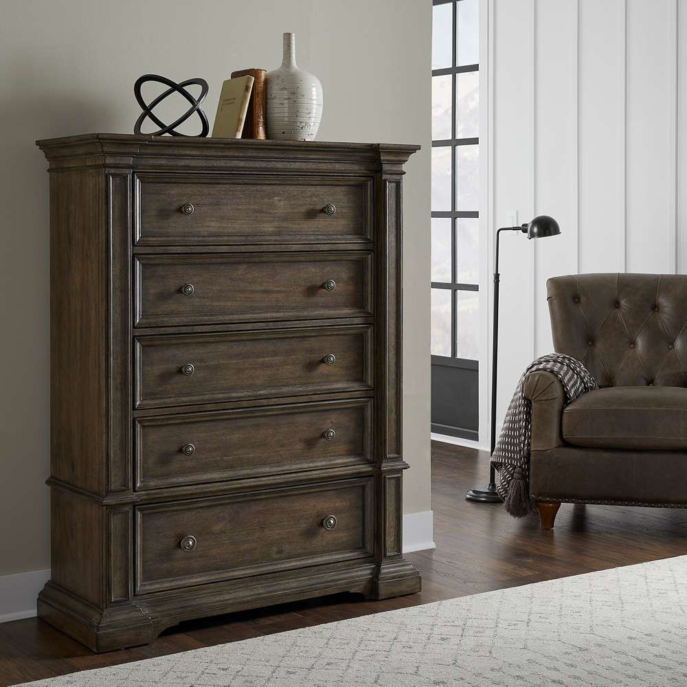 Pulaski - Woodbury Five Drawer Chest in Cowboy Boots Brown - P351124 veiw 8