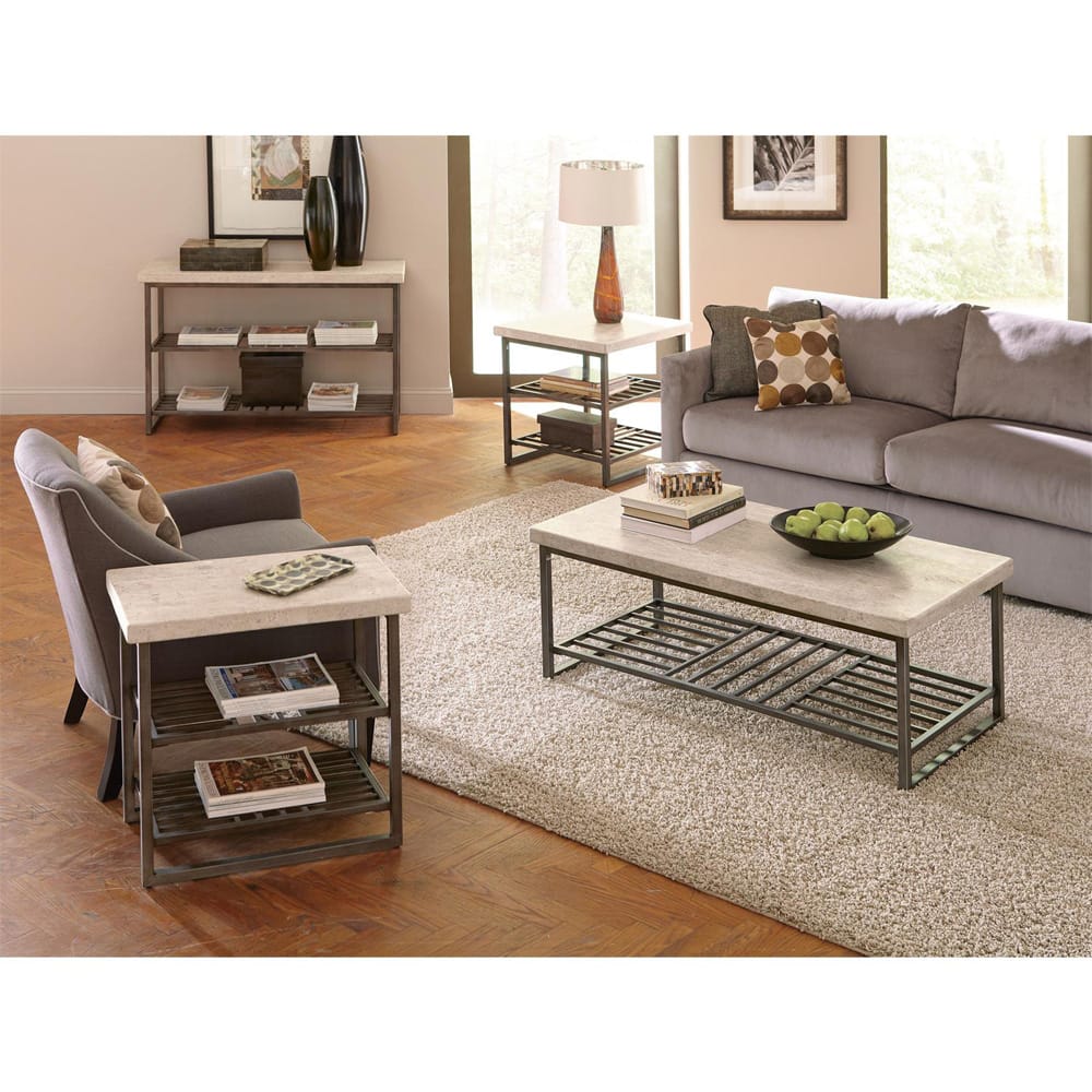 Riverside Furniture - Capri - End Table - Alabaster Travertine - 77709 view 4
