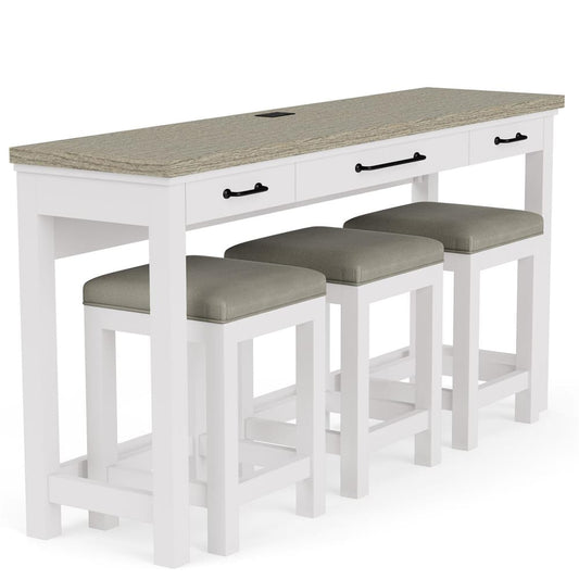 Riverside Furniture - Cora - Sofa Table W/3 Stools - Cloud/Fog - 37216 view 2
