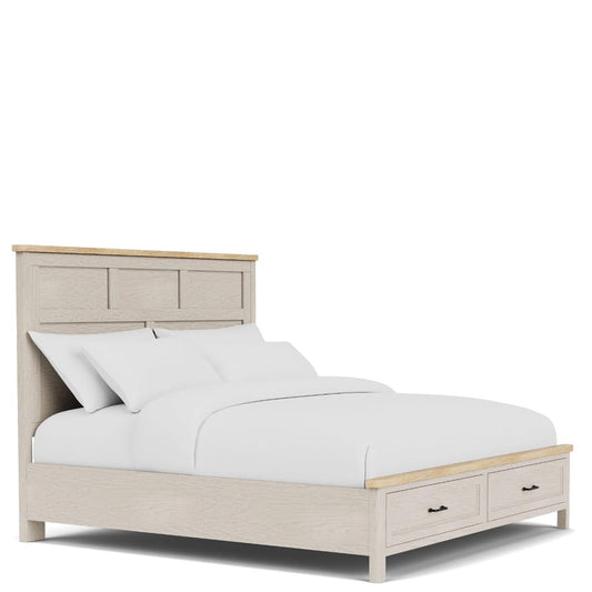 Riverside Furniture - Glenndale - King Storage Bed - Aged White view 2