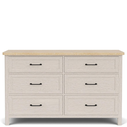 Riverside Furniture - Glenndale - Six Drawer Dresser - Aged White/Wheat - 79460 view 2