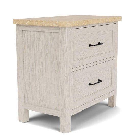 Riverside Furniture - Glenndale - Two Drawer Nightstand - Aged White/Wheat - 79469 view 3