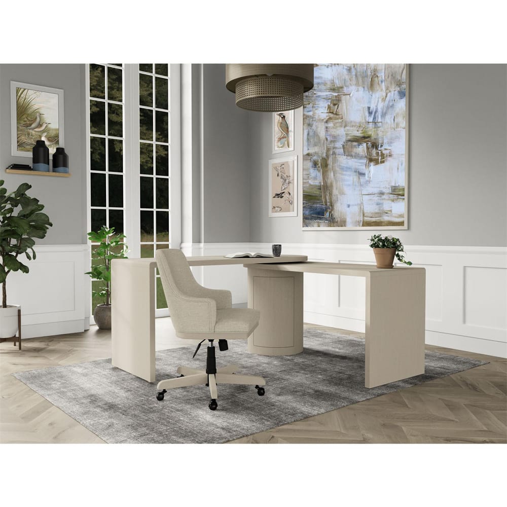 Riverside Furniture - Maren - Swivel Desk - White Sand view 12