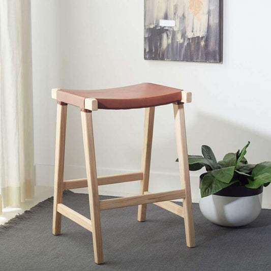 Safavieh - Aariz Rectangle Counter Stool - Cognac - Natural - BST1011B veiw 2