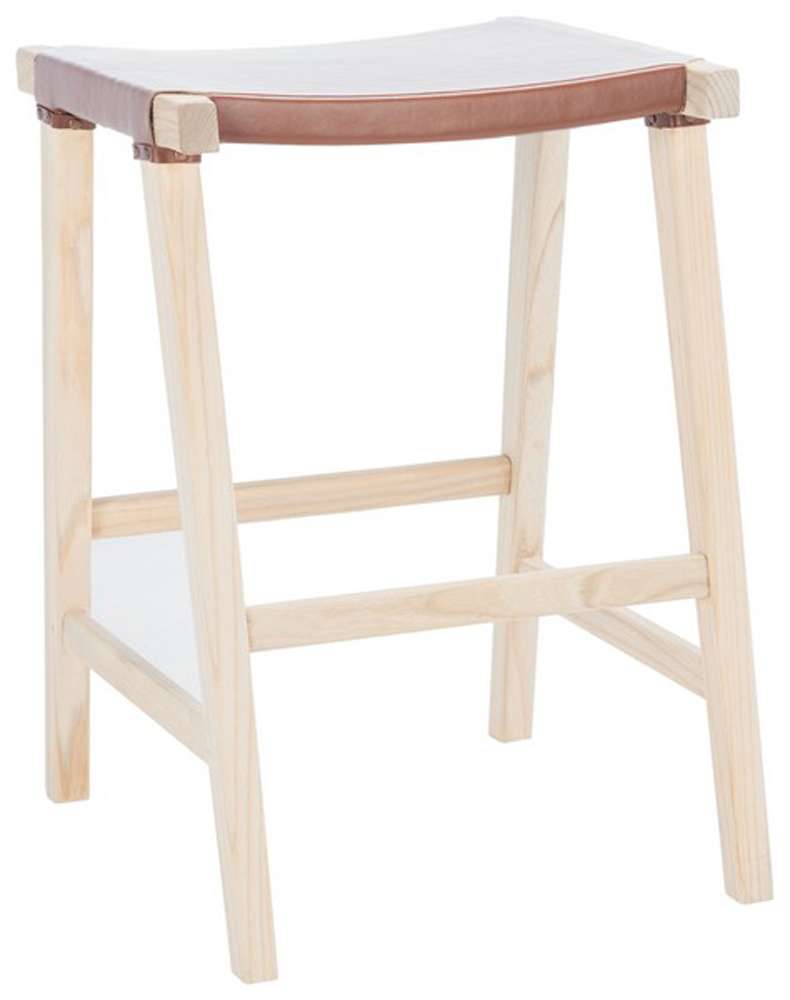 Safavieh - Aariz Rectangle Counter Stool - Cognac - Natural - BST1011B veiw 4