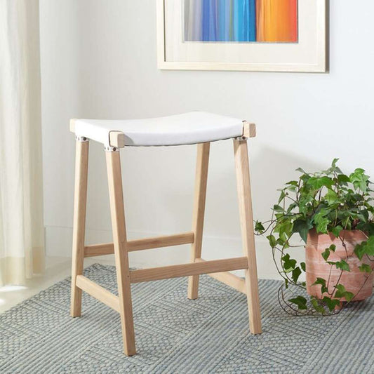 Safavieh - Aariz Rectangle Counter Stool - White - Natural - BST1011C veiw 2