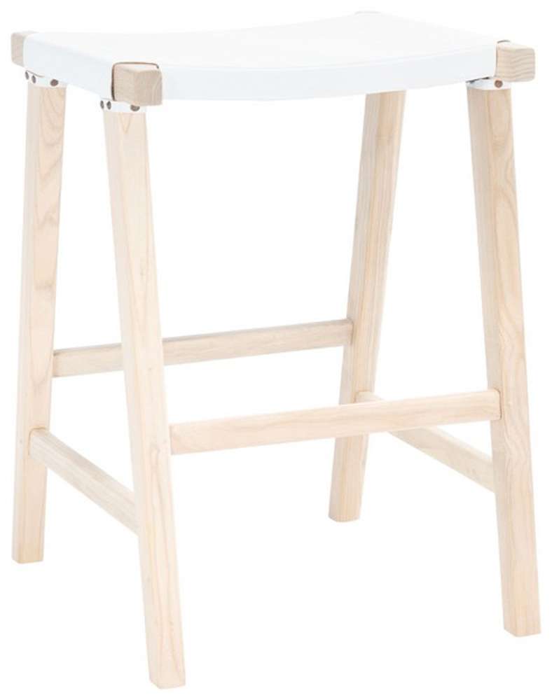 Safavieh - Aariz Rectangle Counter Stool - White - Natural - BST1011C veiw 4