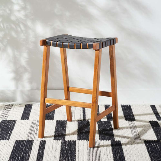 Safavieh - Abreu Rectangle Barstool - Black - Natural - BST1012E veiw 2