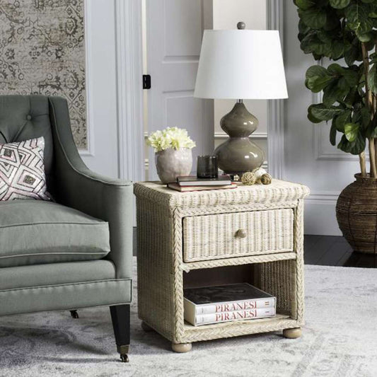 Safavieh - Adira Wicker End Table - White Washed - SEA8002A veiw 2