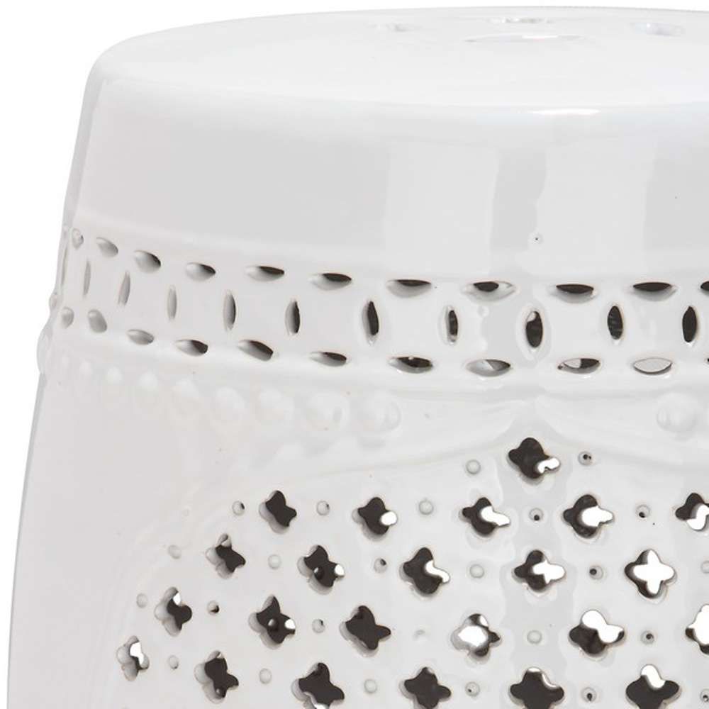 Safavieh - Adley Quatrefoil Garden Stool - White - ACS4506A veiw 2