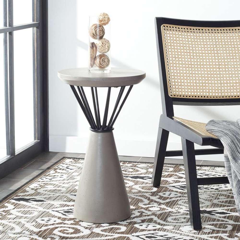 Safavieh - Akiko Concrete Accent Table - Dark Grey - VNN1028A veiw 2