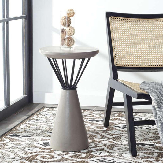 Safavieh - Akiko Concrete Accent Table - Dark Grey - VNN1028A veiw 2